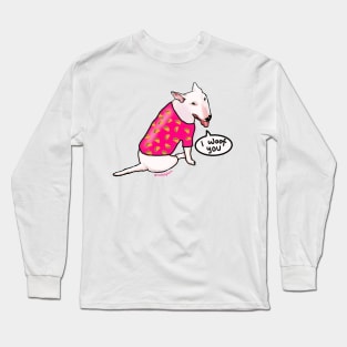 White Bull Terrier in Taco Shirt Long Sleeve T-Shirt